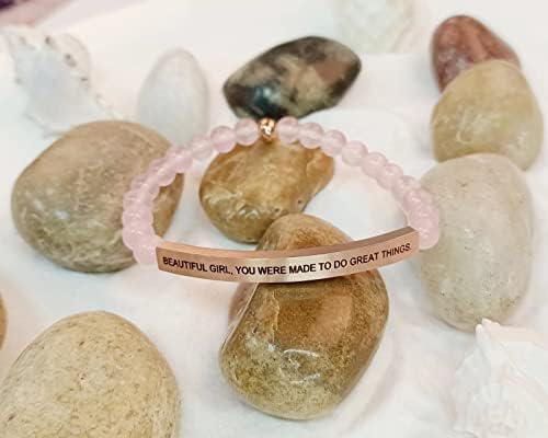 YOYONY Faith Love Hope inspirativne poruke ugravirane nehrđajućeg čelika Bar perle narukvice, pokloni