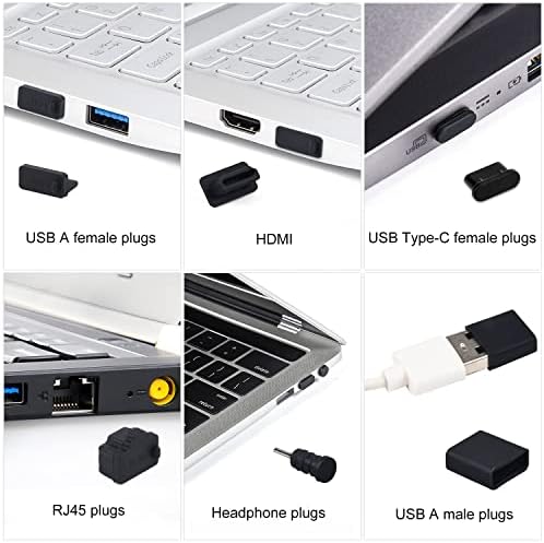 USB port kapice, 20pcs silikonski čep za zaštitu od prašine za zaštitu od laptopa za zaštitu od laptopa