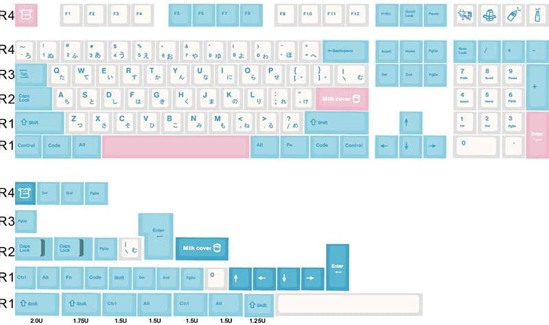 104 + 37 Keycap Set, PBT Keycaps za sublimaciju boje, Cherry profil prilagođene Keycaps za DIY Cherry MX mehaničke tastature za igre, poklopac za mlijeko