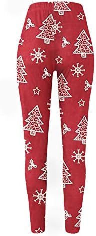 Božićne tajice za žene ultra mekane četkice Striped plairane tajice Hlače visoke stručne vježbe casual pants