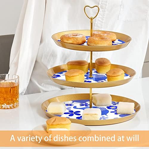 Stalak za torte sa zlatnim ladicom za posluživanje, 3 slojevi okrugli cupcake Slastičarnica, držač za cupcake