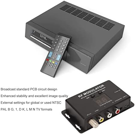 Bewinner RF Modulator RCA koaksijalni Adapter, univerzalni kompozitni AV to RF Coax agilni Modulator, podrška PAL NTSC 21 kanalni TV Link Modulator za Set Top Box