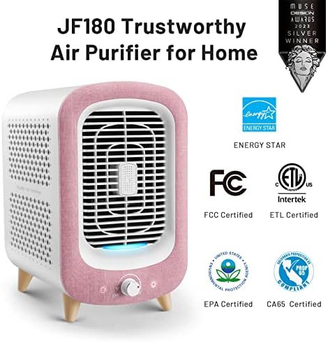 JF100 White Air Purifier+Jafända JF180 Pročistači vazduha Pink,Filter za vazduh za spavaću sobu,H13 True