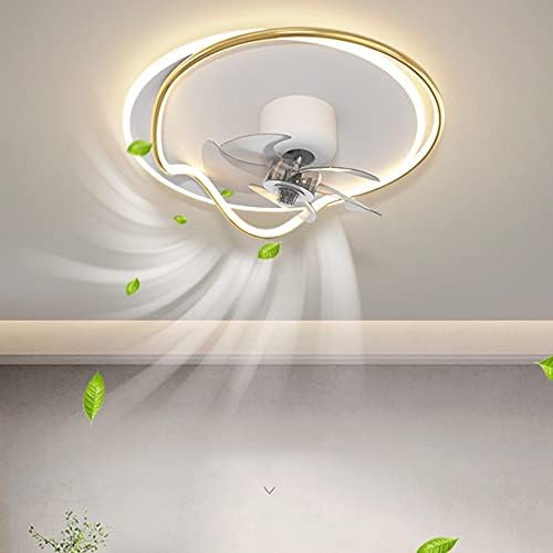 Cata-Medica Fan Light 360 ° Rotacija Polupljeni ventilator za brzinu za kućnu spavaću sobu Tropical & Beach Flush Mount LED rasvjete i stropni ventilatori 3 boje u boji Stepena lampica