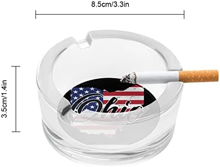Američka zastava Ohio Glass Pušenje pepeljasti cigarete za cigare za cigare za držač nosača pepela za unutarnju vanjsku hranu