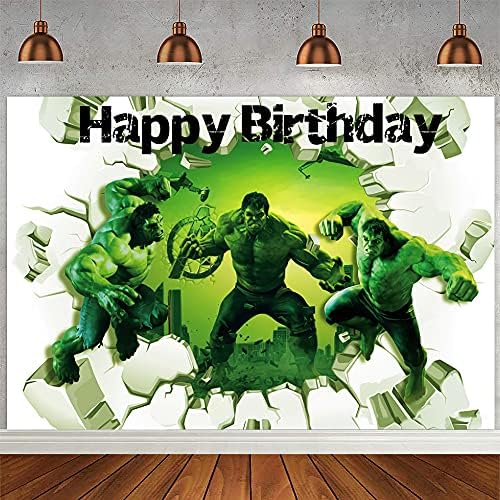 RenbangUS zelena pozadina za zabave heroja, pozadina teme zelenog heroja, pozadina ukrasa za djecu Sretan rođendan,potrepštine za zabave zelenog heroja