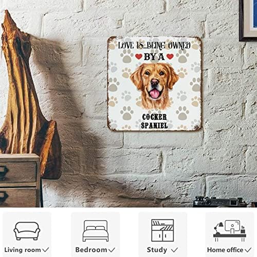 Funny kućnog ljubimca metal limenog znaka plaketa je u vlasništvu psa Vintage Dog Welcome potpisao sa aluminijskim zidom Zidni znak Retro Metal Art Prints za seoskim kućama Poklon kućnog ljubimca 10 inča