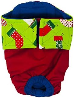 Barkertime Božićne čarape na crvenoj vodootpornoj Premium mačjoj peleni, XL, sa pantalonama sa rupama za