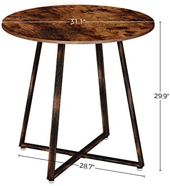 Rolanstar trpezarijski sto rustikalni Okrugli sto sa metalnim nogama za kuhinjski dnevni boravak