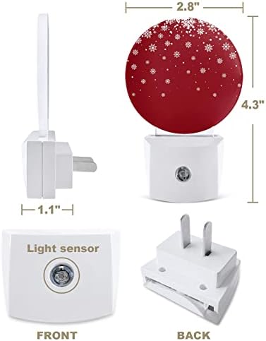 Fantasy Snowflake noćno svjetlo za djecu, odrasle, dječake, djevojčice, malu djecu, dječji vrtić, kupatilo spavaća soba hodnik toalet prijenosni utikač u zidno noćno svjetlo Automatski senzor Božić zima snježno Crvena praznik