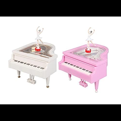 Xjjzs romantični piano model music box balerina Music boxes kućni ukras rođendan vjenčanja poklona (boja: bijela,