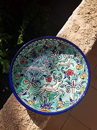 Bluenoemi armenska keramička posuda za uređenje doma priroda Pogled na tekuće jelenerquqoise blue