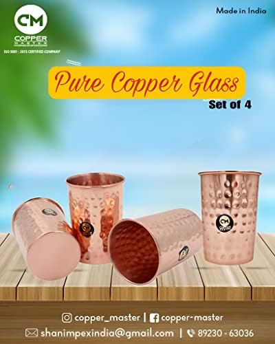 Copper-Master: Set čaša od čistog bakra od 4, posuđa za piće, 300 ML