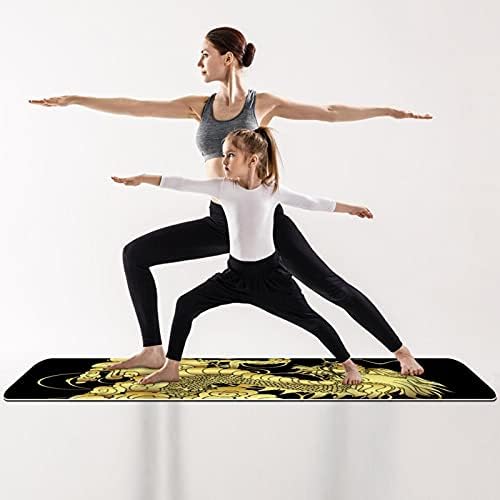 6mm Extra Thick Yoga Mat, tradicionalni kineski zlatan Dragon Print Eco-Friendly TPE vježbe Mats Pilates