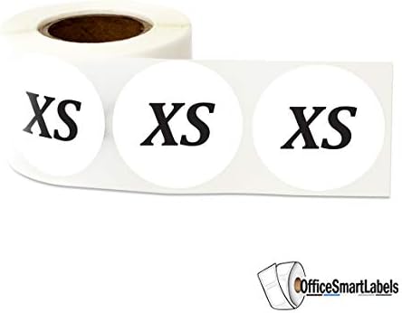 OfficeSmartLabels unaprijed štampane Xs naljepnice-X-male naljepnice / naljepnice veličine odjeće, visoko sjaj & samoljepljive