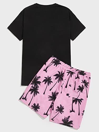 Dvodijelni odijelo za muškarce Dvoje komada Havajske setovi grafičke košulje i šorc Track odijela