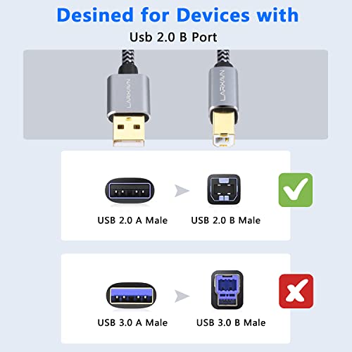 Kabl za štampač 30 stopa, Larxavn USB kabl za štampač USB 2.0 tip A muški na B muški kabl za štampač
