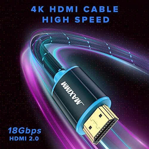 HDMI kabl 4K Ultra HD 8 Foot najlon pleteni HDMI 2.0 kabl, High Speed 18Gbps 4K@60Hz HDR, 3D, 2160p, 1080p, HDCP 2.2, ARC, HDMI kablovi za monitore, HDTV
