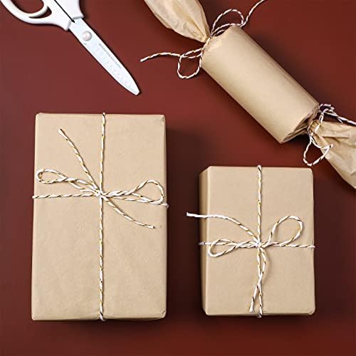 Packanewly Bulk papir za umotavanje poklona, 100 listova Kraftt Brown, 15 x 20 inča papir za umotavanje poklona za Art Craft Festival Rođendanska zabava cvjetni Pompon