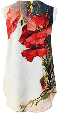 Miashui modni brend Tops za žene V izrez Print Tank Tops čipkaste majice bez rukava ljetna Ležerna tunika pivo