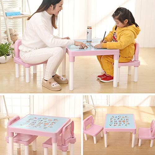 Početna-l & amp;Y dečiji sto i stolica, 3 u 1 deca koja uče aktivnosti Setovi stola sa ladicom za odlaganje uklonjiva ploča stola za uzrast od 3-8 godina mala deca u čitanju, crtanju, pisanju, svetlo roze