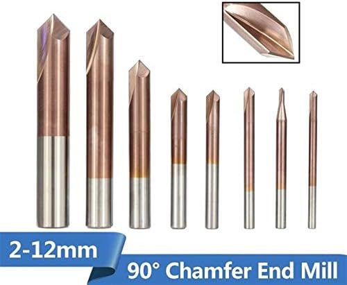 Xmeifei dijelovi set burgija 1kom 3 - 12mm 2 Flaute 90 stepeni Chamfer End Mill CNC svrdlo TiCN obloženo Karbidnim