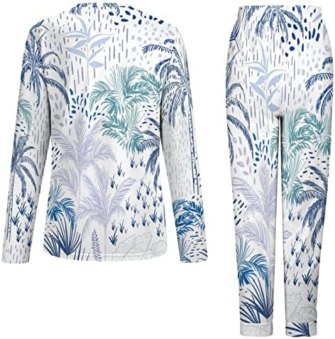 Tropska šuma uzorak ženske pidžame Set dugih rukava odijelo za spavanje PJs Lounge Set sa džepom