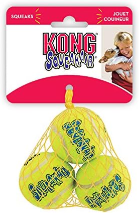 KONG-Squeakair lopte - pseće igračke Premium Squeak teniske lopte, nežno na Teethls - za X-male pse