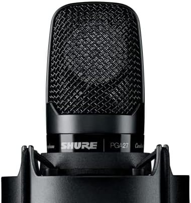 Shure Pga27 kondenzatorski mikrofon-mikrofon sa velikom dijafragmom sa bočnom adresom za vokalno/akustično Snimanje i performanse uživo, sa Kardioidnim uzorkom preuzimanja, nosačem za udar i torbicom za nošenje, bez kabla