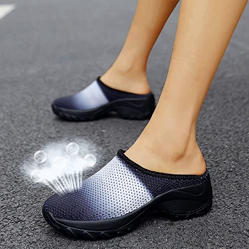 Leewos Knit Comfort pola povremene platforme Podrška vanjske cipele sa lukom prozračne crne povremene ženske