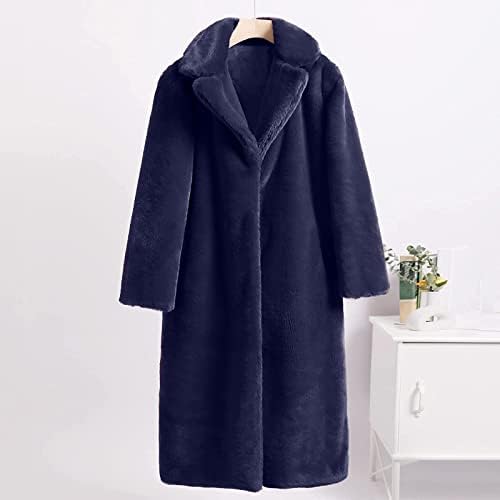 Faux krzneni kaput za žene otvorene prednje kardigan sherpa zimski kaputi Fleece Fuzzy tople jakne Solida