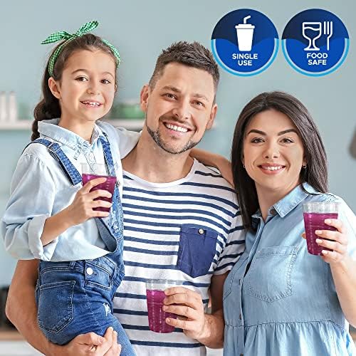 PAMI 5oz Clear Plastic Cups [pakovanje od 100] - jednokratne čaše za piće Bulk - BPA-besplatne šoljice za zabavu za ledeni čaj, Smoothies, Jello, Punch, Cocktails & amp; hladna pića - bacite tečnost za ispiranje usta, šolje za kupatilo
