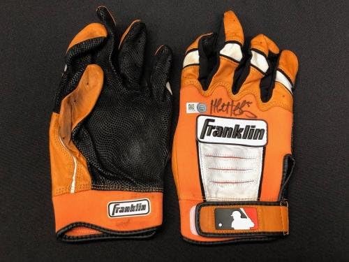 Matt Duffy potpisana igra korištene rukavice za Bejzbol * potpisani par MLB-MLB igra korištene rukavice