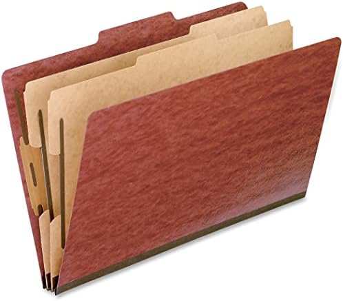 Pendaflex fascikle za klasifikaciju ploča s gornjim karticama, 2/5 reza, zakonska veličina, cigla crvena, 10 po