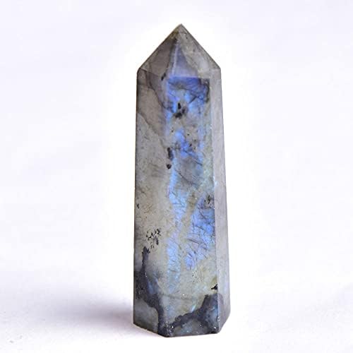 Laaalid XN216 1pc Prirodni labradorite heksagonalni stupac Kamena kristalna point Reiki Mineral