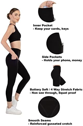 Novamour leptir mekane temmeske tajice za žene za žene sa džepovima - 4 smjer rastezanje joga hlača za vježbanje