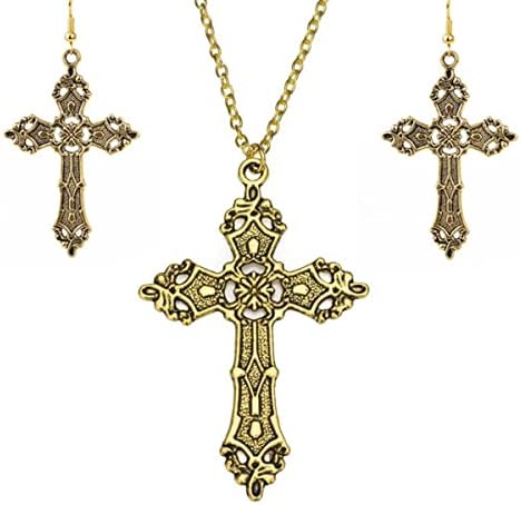 FUTIMELY gotic Cross naušnice ogrlica Nakit Set Retro Punk krst naušnice ogrlica tamno gotički krst nakit za