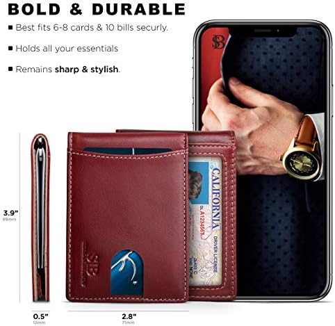 SERMAN marke RFID Blokiranje Slim Bifold prava koža minimalistički prednji džepni Novčanici za