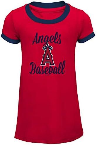 Outerstuff MLB djevojke za mlade Los Angeles anđeli Baseline Ringer Tee haljina