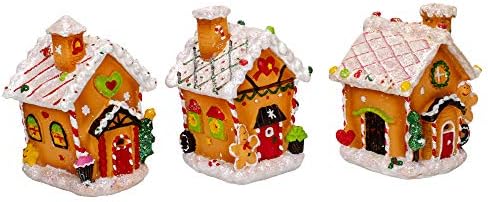 Transpac uvoz, Inc. Svetlo Up Gingerbread House Tan 6 x 4 smole Božić za praznične figurice 3