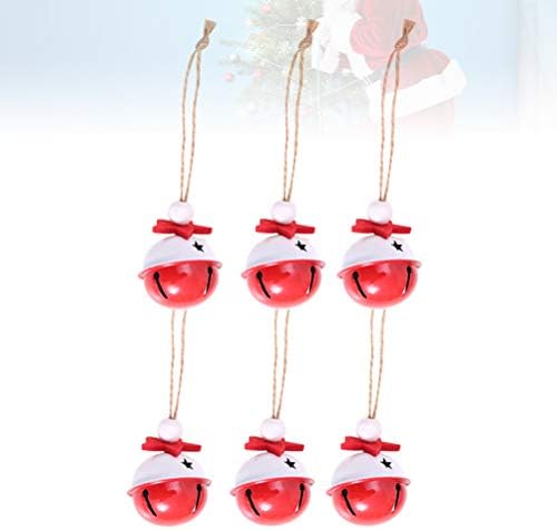 Prettyzoom Roditeljity Decor 6pcs Slatki božićni crveni i bijeli zvono Iron Diy Pridružite Božićni mini izdubljeni