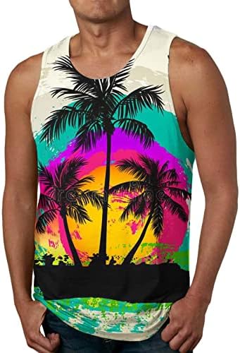 Bmisegm Summer Men Shirts Flag Summer Beach Tops bluza bluza Tank bez rukava štampani muškarci proljeće duge