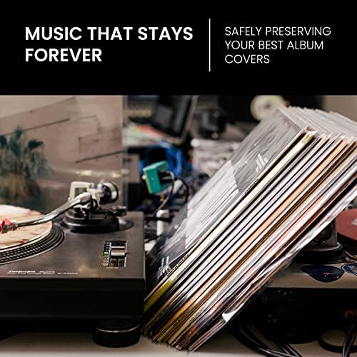 EVEO 50 rukavi za snimanje-Premium Crystal Clear Protector za kolekcije vinilnih ploča / 12.75 x 12.75 vanjske navlake za snimanje za Single & amp; dvostruki omoti LP albuma-debeli vinil 3mil
