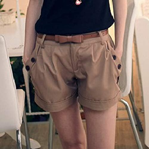 BMISEGM Womens Lederhosen Žene Modni čvrsti Engleski Style Srednji struk Ležerne prilike ljetne hlače