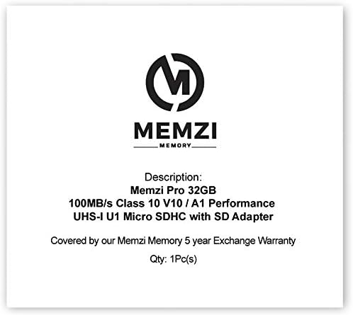 MEMZI PRO 32GB 100MB / s Klasa 10 A1 V10 microSDHC memorijska kartica sa SD adapterom kompatibilna za Samsung Galaxy M31, M21, M11, A01, A71, A51, A41, A31, A21, A11 mobilne telefone
