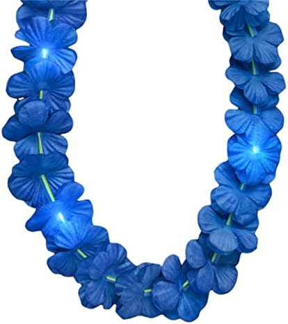 Blinkee 2 u 1 snopu Osvijetlite plavi kaubojski šešir sa šljokicama i Osvijetlite Havajski cvijet Lei ogrlica plava