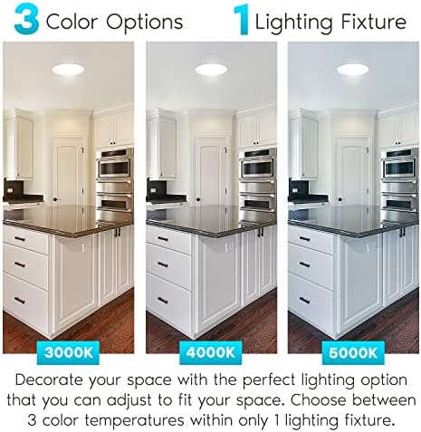 Luksuzna 9 inčna LED Flush Mount Stropna svjetlost, 18W, 3 boje mogu se odabrati 3000K | 4000K | 5000K, 1200 lumena, zatamnjeno maloletno svjetlo s niskim profilom, vlažnom ocijenjenom, popisan ETL - spavaća soba, hodnik, ulaska