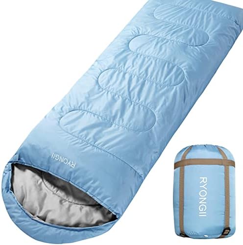 RYONGII vreće za spavanje 32℉ za odrasle tinejdžere - 4 Seasons Portable CompressionLightweight Waterproof Youth for Indoor & amp; Vanjski, vodootporan, ruksak i planinarenje na otvorenom