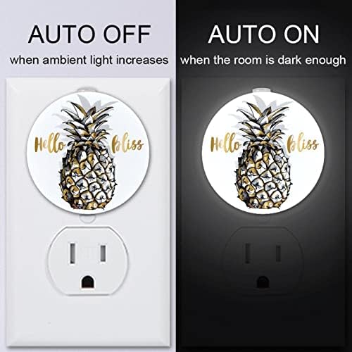 2 paketa Plug-in Nightlight LED Night Light voće ananasa sa senzorom sumrak-to-Dawn za dečiju sobu, dečiju sobu,