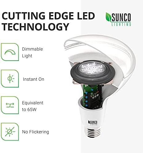 Sunco BR30 LED Sijalice, unutrašnja poplavna svjetla 11w ekvivalentno 65W, 2700k meka Bijela, 850 LM, E26 baza, 25.000 doživotnih sati, unutrašnje prigušene sijalice za konzerve - UL & Energy Star 4 Pack